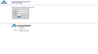 Georgia-Pacific Building Products - Load Tender Logon Page