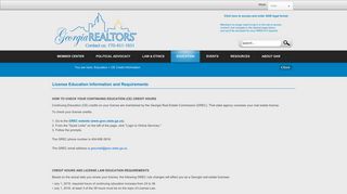 CE Credit Information - Georgia Association of REALTORS