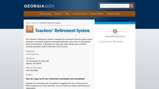 Teachers' Retirement System | Georgia.gov