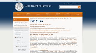 File & Pay - Department of Revenue - Georgia.gov