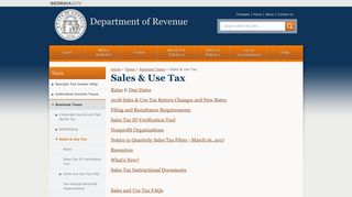Sales & Use Tax - Department of Revenue - Georgia.gov