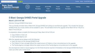 GA+SCORE: Georgia SHINES Portal Upgrade
