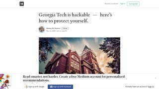 Georgia Tech is hackable — here's how to protect yourself. - Medium