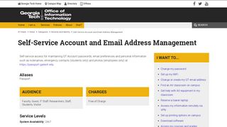 Self-Service Account and Email Address ... - Georgia Tech OIT