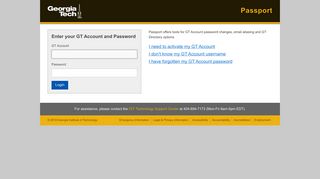 Georgia Tech :: Account Management :: Passport