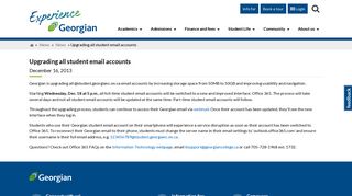 Upgrading all student email accounts - Georgian College