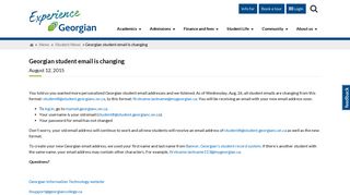 Georgian student email is changing - Georgian College