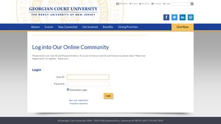 User Login - Georgian Court University