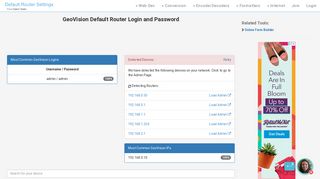 GeoVision Default Router Login and Password - Clean CSS