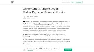 Gerber Life Insurance Log In — Online Payment Customer Service