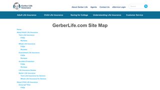 GerberLife.com Site Map - Gerber Life Insurance