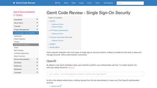 Gerrit Code Review - Single Sign-On Security