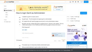 How to login Gerrit as Administrator - Stack Overflow