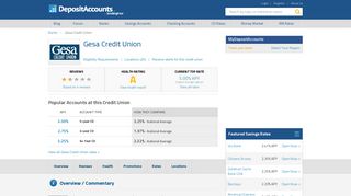 Gesa Credit Union Reviews and Rates - Washington - Deposit Accounts