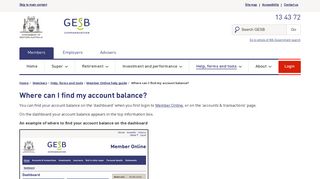 Where can I find my account balance? - GESB
