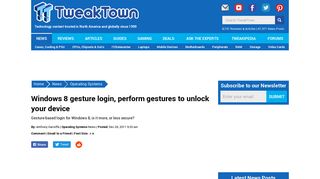 Windows 8 gesture login, perform gestures to unlock your device