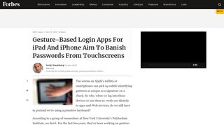 Gesture-Based Login Apps For iPad And iPhone Aim To Banish ...