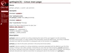 getlogin(3): username - Linux man page