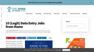 10 (Legit) Data Entry Jobs from Home - The Work at Home Wife