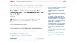 I would like to extract data from websites that require login ...
