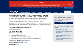 Demerit Reduction Defensive Driving - Online Course | AMA