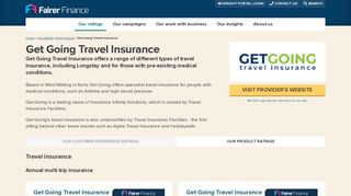 Get Going Travel Insurance reviews • Fairer Finance
