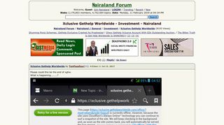Xclusive Gethelp Worldwide - Investment - Nigeria - Nairaland Forum