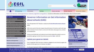 Governor information on Get information about schools (GIAS) | Ealing ...