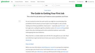 The Guide to Getting Your First Job - Glassdoor Guide