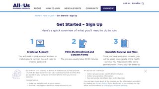 Get Started - Sign Up | All of Us