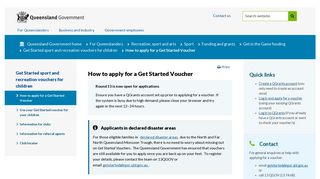 How to apply for a Get Started Voucher | Recreation, sport and arts ...