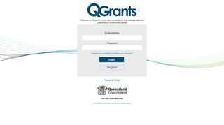 login page - QGrants - Taxes and royalties