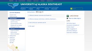Log-in | University of Alaska Southeast