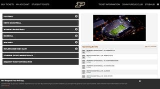 Purdue University | Online Ticket Office | My Account - Activate Cookies