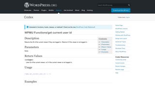 WPMU Functions/get current user id « WordPress Codex