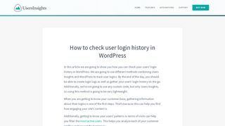 How to check user login history in WordPress - Users Insights