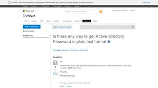 Is there any way to get Active directory Password in plain text ...