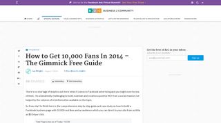 How to Get 10,000 Fans In 2014 - The Gimmick Free Guide