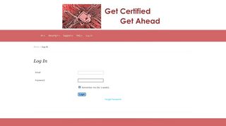 Log In|Get Certified Get Ahead