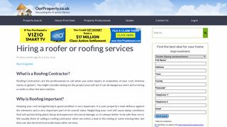 Hiring a roofer or roofing services - OurProperty.co.uk