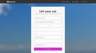 List your car - Getaround