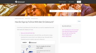 How do I sign up to drive with Uber on Getaround? – Getaround Help ...
