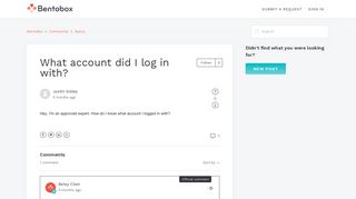 What account did I log in with? – BentoBox