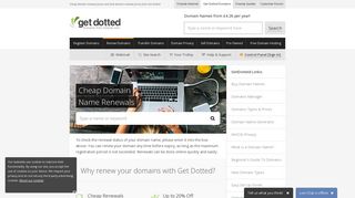 Cheap Domain Renewals at Get Dotted!