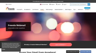 Free webmail account for access to your unlimited Freeola email.