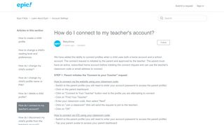How do I connect to my teacher's account? – Epic! FAQs