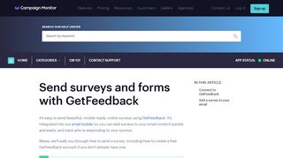Send surveys and forms with GetFeedback | Campaign Monitor