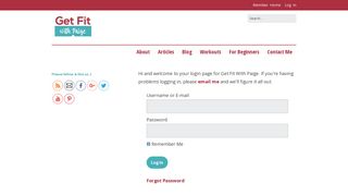 Login – Get Fit With Paige