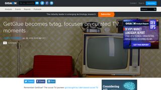 Gigaom | GetGlue becomes tvtag, focuses on curated TV moments