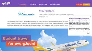 Cebu Pacific Air | Earn GetGo points